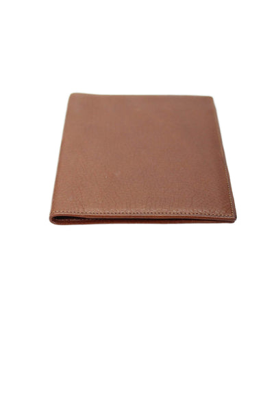 Tardini Womens Leather Textured Flat Bifold Open Closure Card Case Wallet Brown