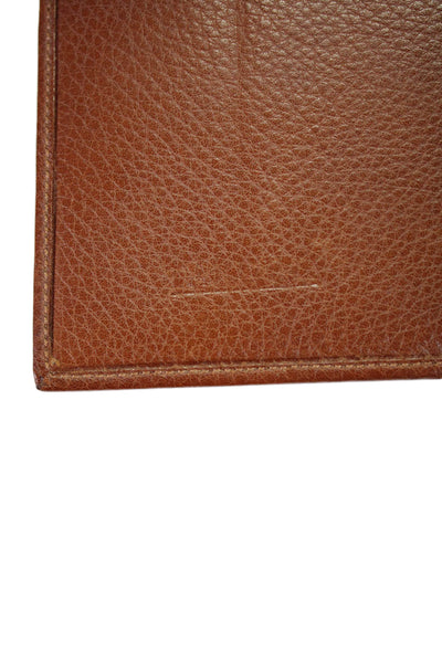 Tardini Womens Leather Textured Flat Bifold Open Closure Card Case Wallet Brown