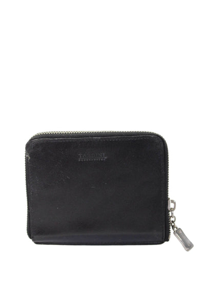 Tardini Womens Leather Embossed Logo Zipped Closure Charmed Logo Wallet Black