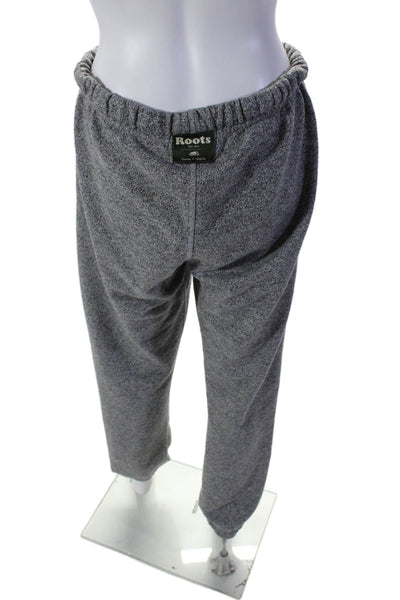 Roots Womens Cotton Cuff Leg Drawstring Fleece Patchwork Sweatpants Gray Size XS