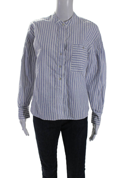 Rebecca Minkoff Womens Geometric Pleated Button-Up Blouse Multicolored Size XS