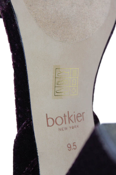 Botkier Womens Suede Thick Heel Open Top Ankle Strap Heels Purple Size 9.5