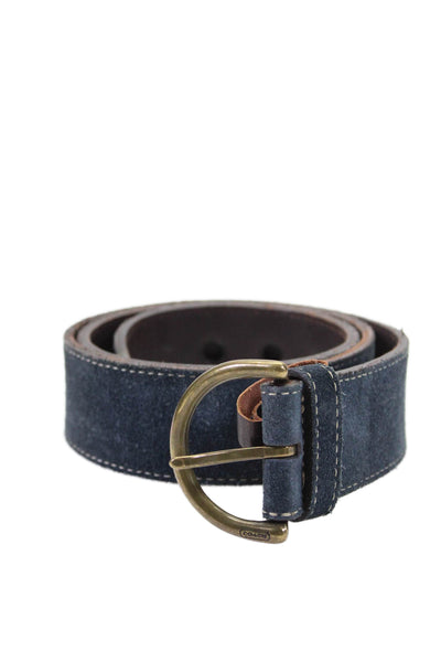 Coach Womens Dark Blue Leather Leather Buckle Belt Size S