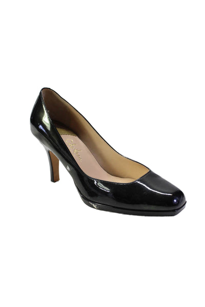 Cole Haan Womens Patent Leather Square Toe High Heel Pumps Black Size Shop Linda s Stuff