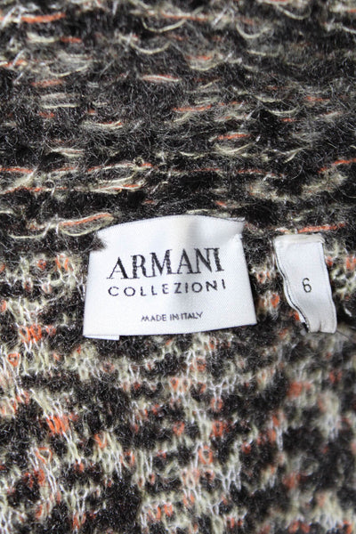 Armani Collezioni Womens Knit Collared Button Up Cardigan Sweater Green Size 6