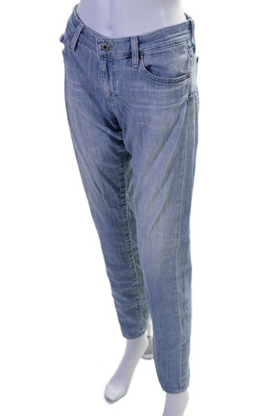 AG Adriano Goldschmied Womens Cotton Denim Mid-Rise Skinny Jeans Blue Size 28R