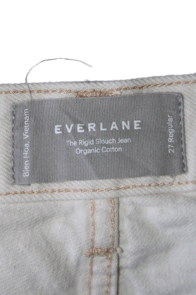 Everlane Womens Organic Cotton Denim Five Pocket Skinny Jeans Beige Size 27R