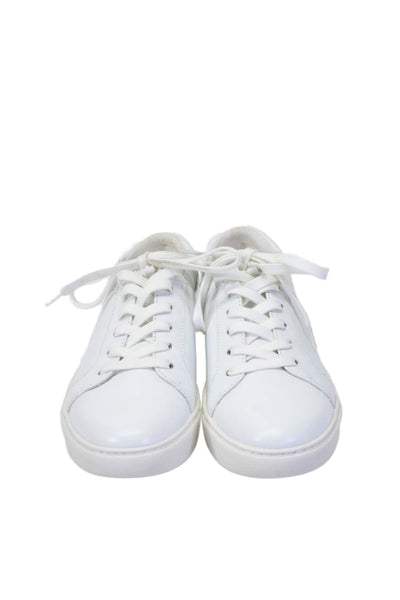 Kenneth Cole New York Womens Leather Round Toe Low Top Sneakers White Size 8.5M