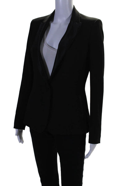 Zara Basic Womens Single Button Long Sleeves Blazer Jacket Black Size Small