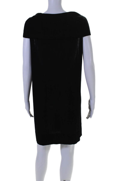 Hoss Intropia Womens Black Off Shoulder Cowl Neck Sleeveless Sweater Dress SizeM