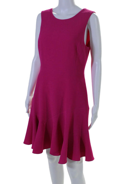 Rebecca Taylor Womens Hot Pink Textured Scoop Neck Sleeveless Shift Dress Size 6