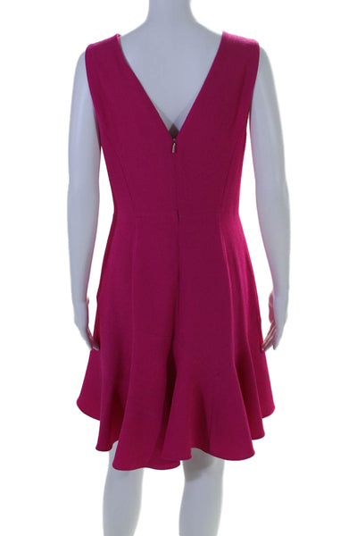 Rebecca Taylor Womens Hot Pink Textured Scoop Neck Sleeveless Shift Dress Size 6