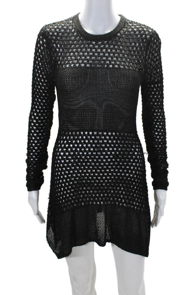 Proenza Schouler Womens Long Sleeves A Line Sweater Dress Black Size Extra Small