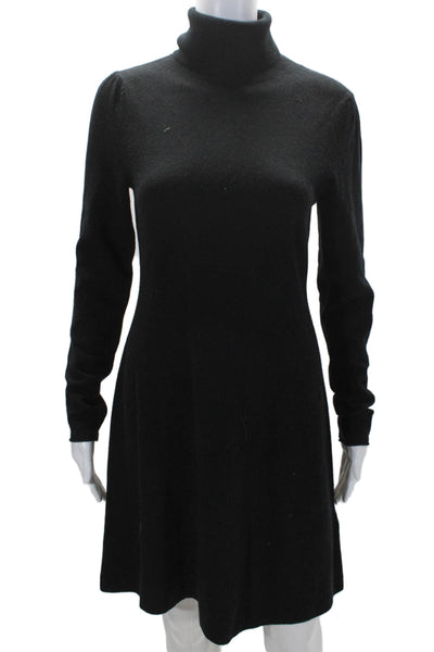 Jardin Des Orangers Club Monaco Womens Wool Blend Turtleneck Sweater Dress Black