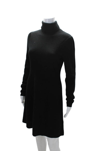 Jardin Des Orangers Club Monaco Womens Wool Blend Turtleneck Sweater Dress Black