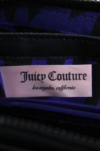 Juicy Couture Womens Cotton Blend Zip Up Rectangular Wallet Black