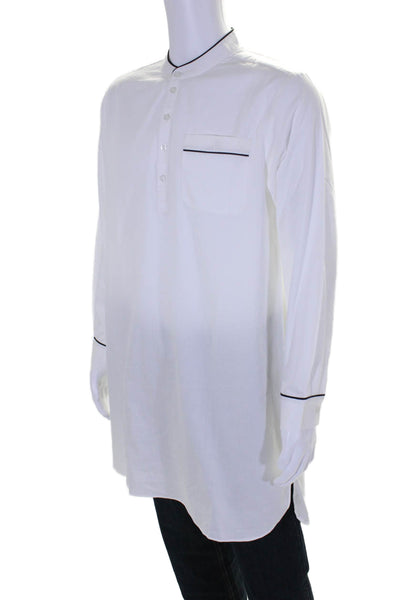 AIRELLES Mens High Neck Lined Buttoned Cuff Sleeve Long Dress Shirt White Size L