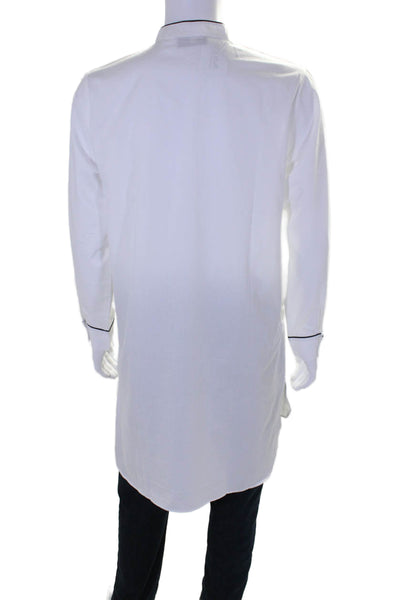 AIRELLES Mens High Neck Lined Buttoned Cuff Sleeve Long Dress Shirt White Size L