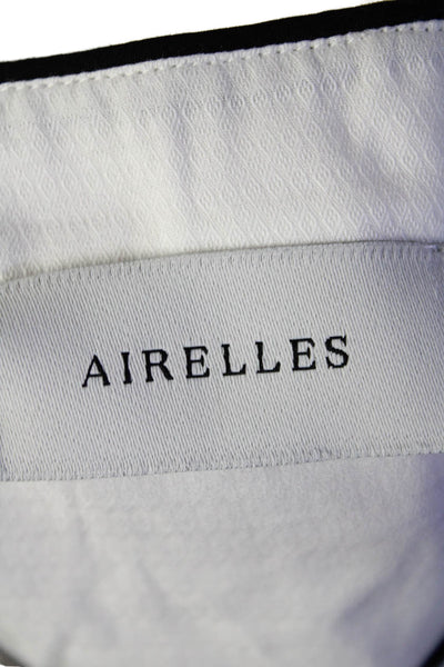 AIRELLES Mens High Neck Lined Buttoned Cuff Sleeve Long Dress Shirt White Size L