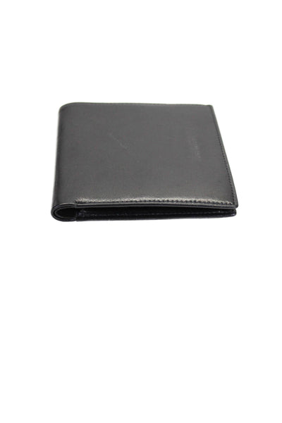 Tardini Womens Leather Embossed Logo Multilayered Billfold Card Wallet Black