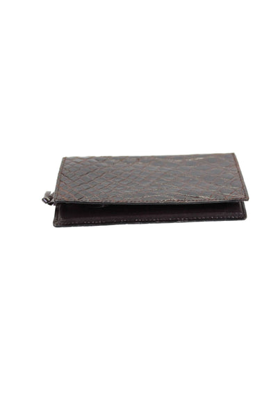 Tardini Womens Genuine American Alligator Leather Business Card Holder Black