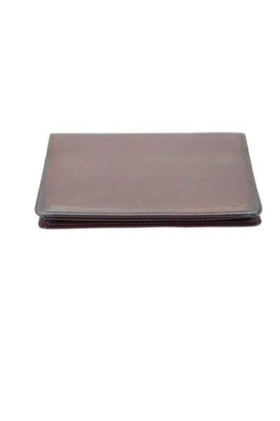 Tardini Womens Leather Open Closet Bifold Multilayer Card Case Wallet Brown