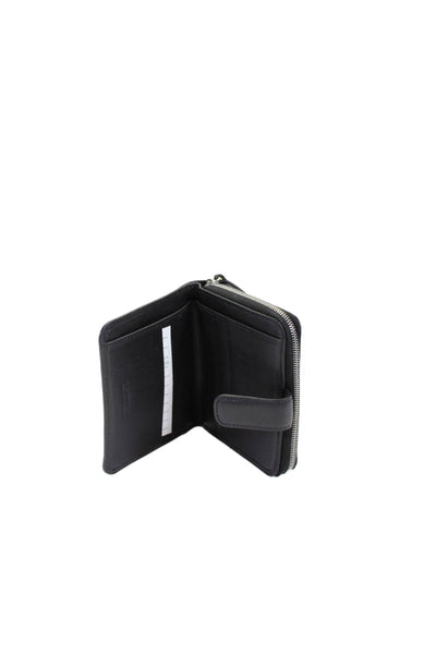 Tardini Womens Tweed Square Zipped Fold Clasp Card Holder Wallet Black