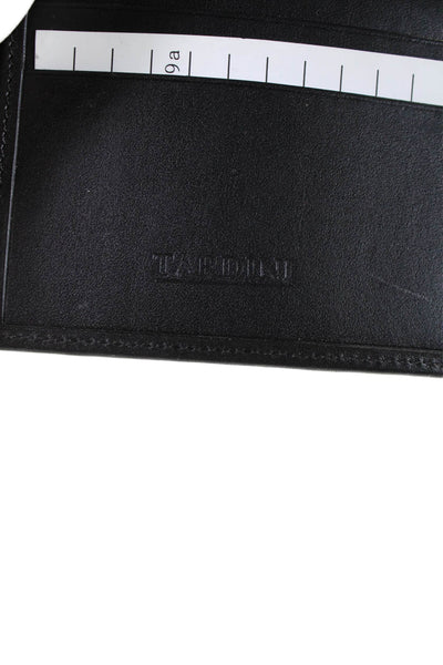 Tardini Womens Tweed Square Zipped Fold Clasp Card Holder Wallet Black