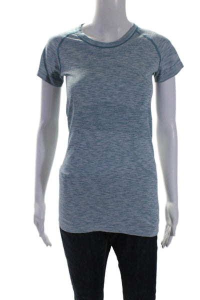 Lululemon Women's Round Neck Short Sleeves Athletic T-Shirt Blue Size M