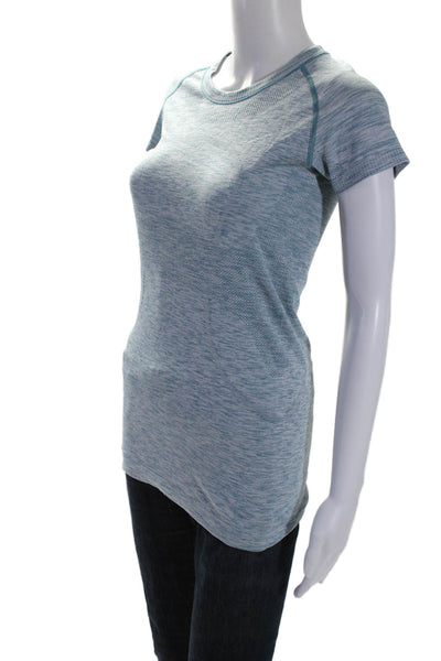 Lululemon Women's Round Neck Short Sleeves Athletic T-Shirt Blue Size M