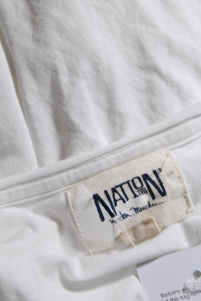 Nation Ltd by Jen Menchaca  Women's Short Sleeves Basic T-Shirt White Size L