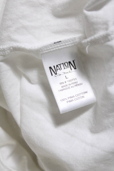 Nation Ltd by Jen Menchaca  Women's Short Sleeves Basic T-Shirt White Size L