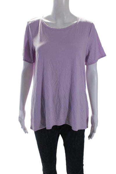 Eileen Fisher Women's Round Neck Short Sleeves Basic T-Shirt Lavender Size M