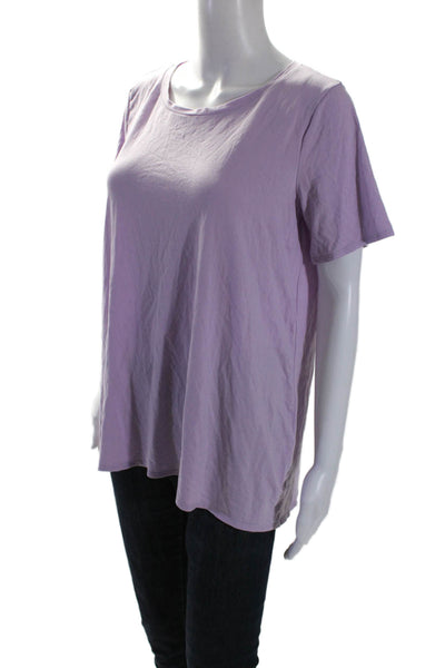 Eileen Fisher Women's Round Neck Short Sleeves Basic T-Shirt Lavender Size M