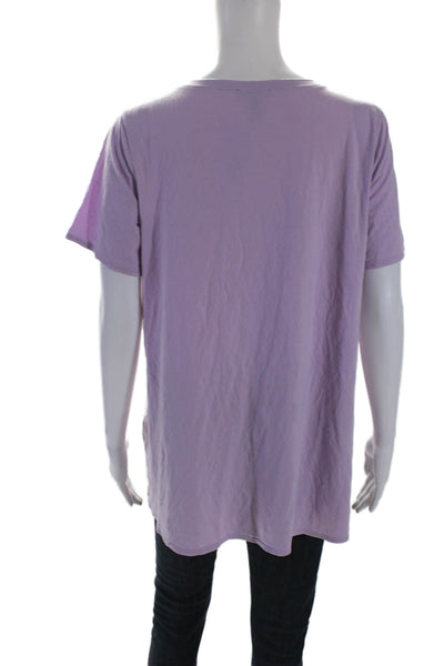 Eileen Fisher Women's Round Neck Short Sleeves Basic T-Shirt Lavender Size M