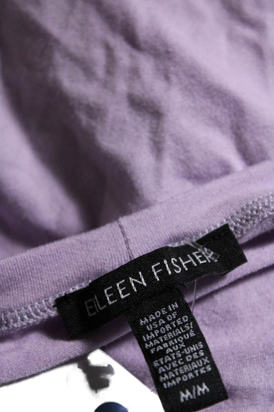 Eileen Fisher Women's Round Neck Short Sleeves Basic T-Shirt Lavender Size M