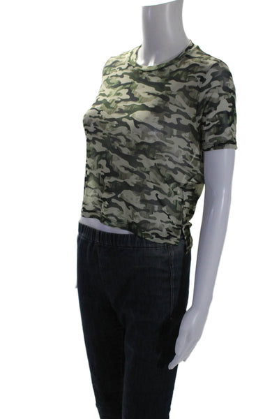 Michael Lauren Women's Short Sleeves Cropped T-Shirt Camouflage Size XS