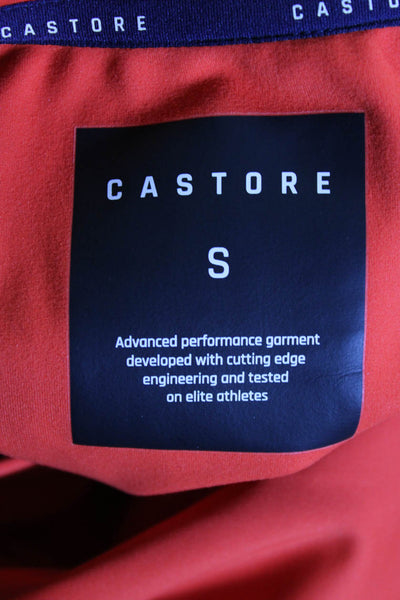 Castore Mens High Neck Quarter Zip Pullover Activewear Sweatshirt Orange Size S