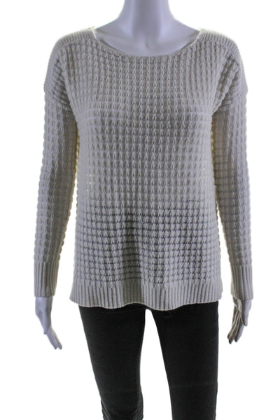 Theory Womens Wool Long Sleeve Pullover Sweater Beige Size P