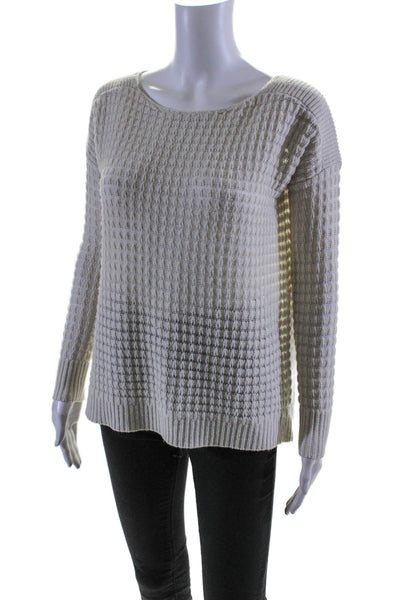 Theory Womens Wool Long Sleeve Pullover Sweater Beige Size P