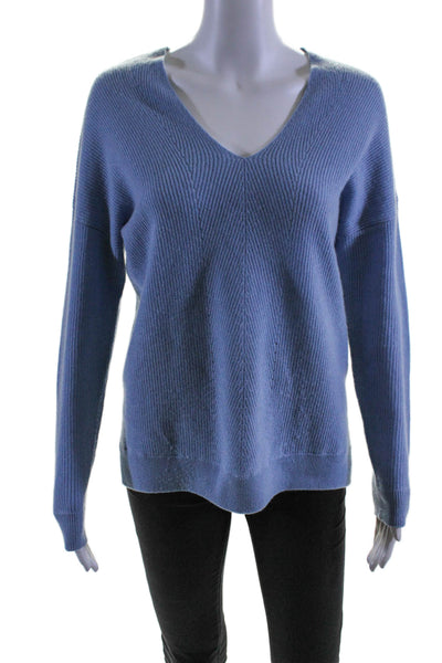 Vince Womens Long Sleeve V Neck Pullover Sweater Blue Size XS