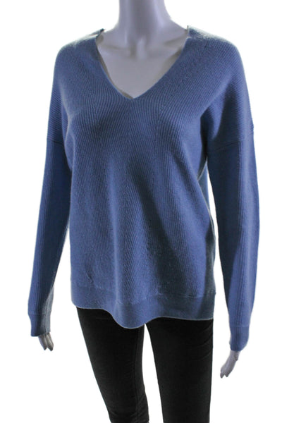 Vince Womens Long Sleeve V Neck Pullover Sweater Blue Size XS