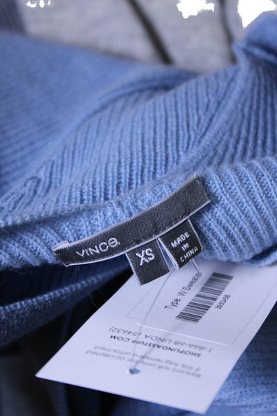 Vince Womens Long Sleeve V Neck Pullover Sweater Blue Size XS