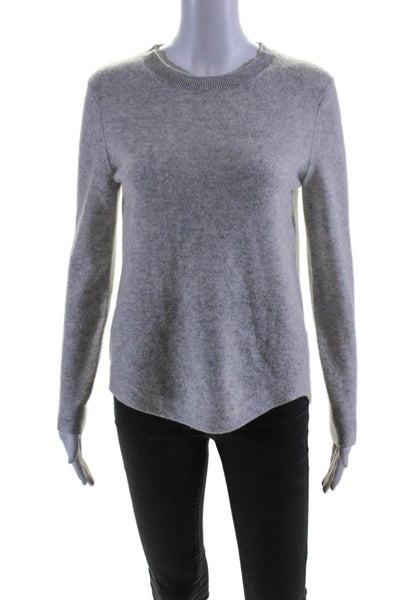 White + Warren Womens Cashmere Long Sleeve A Line Knit Top Gray Size XS