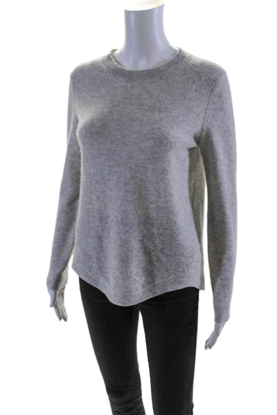 White + Warren Womens Cashmere Long Sleeve A Line Knit Top Gray Size XS