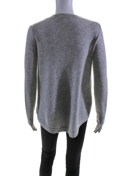 White + Warren Womens Cashmere Long Sleeve A Line Knit Top Gray Size XS