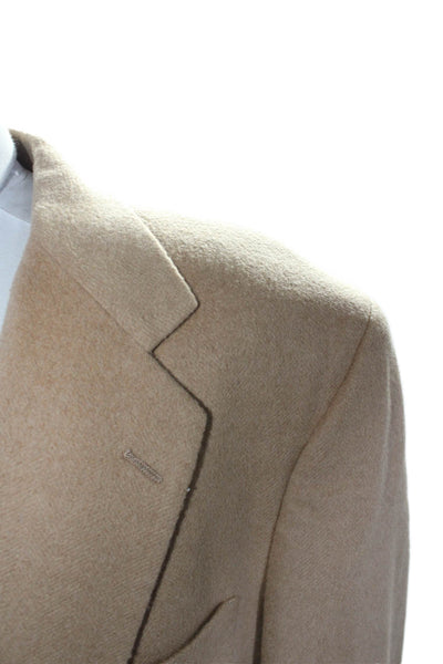 Club Room Mens Camel Single Breasted Notched Lapel Blazer Jacket Beige Size 44