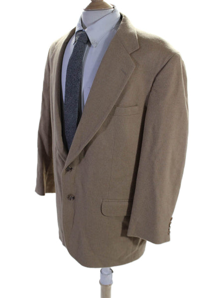 Club Room Mens Camel Single Breasted Notched Lapel Blazer Jacket Beige Size 44