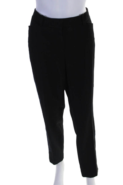 Lafayette 148 New York Womens Manhattan Lace Trimmed Dress Pants Black Size 12