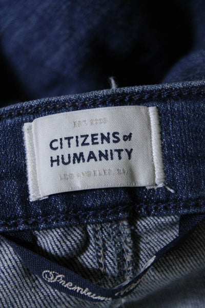 Citizens of Humanity Womens Zip Front Flared Medium Wash Jeans Blue Size 25